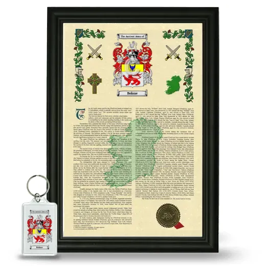 Bolane Framed Armorial History and Keychain - Black