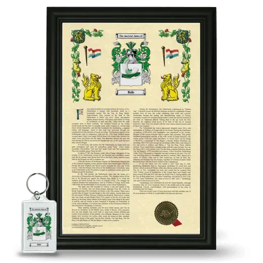 Bole Framed Armorial History and Keychain - Black