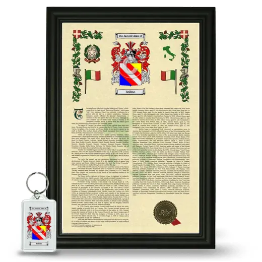Bolino Framed Armorial History and Keychain - Black
