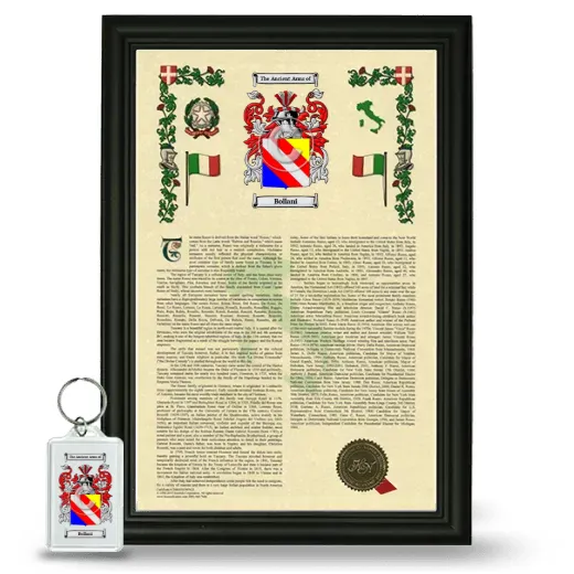 Bollani Framed Armorial History and Keychain - Black