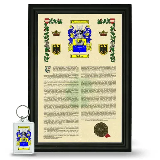 Bollens Framed Armorial History and Keychain - Black