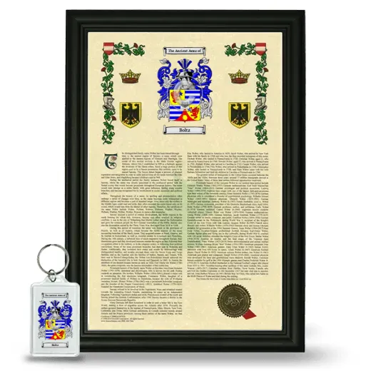 Boltz Framed Armorial History and Keychain - Black