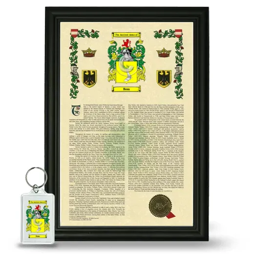 Bom Framed Armorial History and Keychain - Black