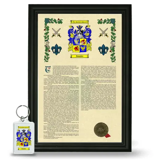 Bonales Framed Armorial History and Keychain - Black