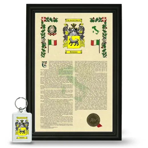 Bonanno Framed Armorial History and Keychain - Black