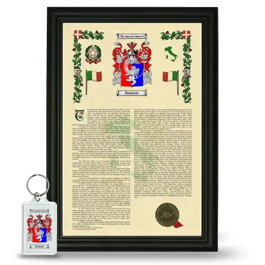 Bonassin Framed Armorial History and Keychain - Black