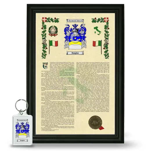 Bongino Framed Armorial History and Keychain - Black