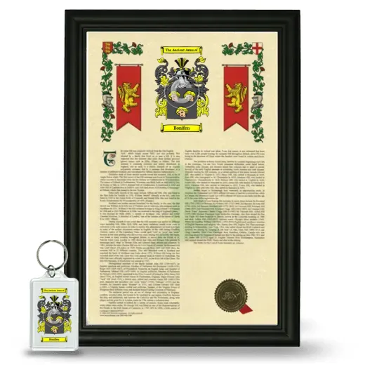 Bonifen Framed Armorial History and Keychain - Black