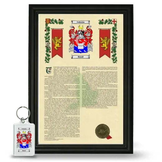 Boord Framed Armorial History and Keychain - Black