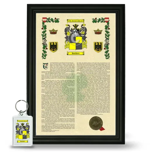 Borchers Framed Armorial History and Keychain - Black