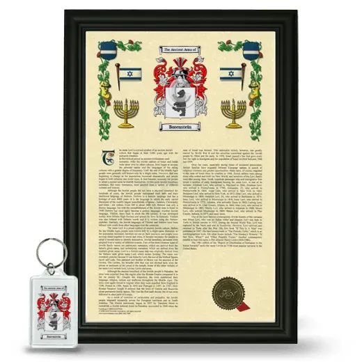 Borenstein Framed Armorial History and Keychain - Black