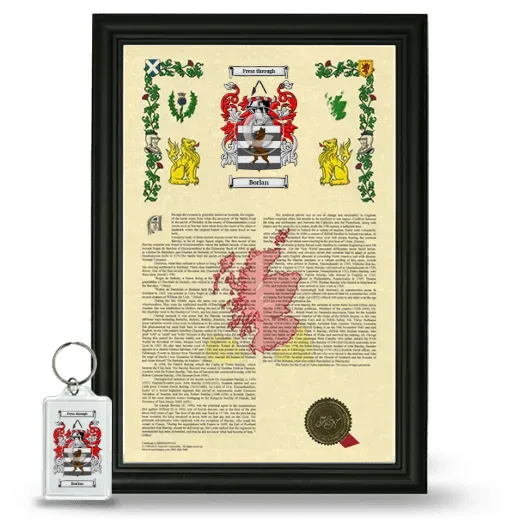 Borlan Framed Armorial History and Keychain - Black