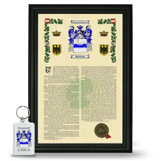 Borneman Framed Armorial History and Keychain - Black