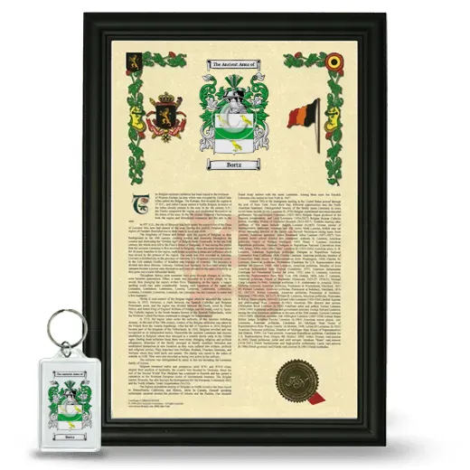 Bortz Framed Armorial History and Keychain - Black