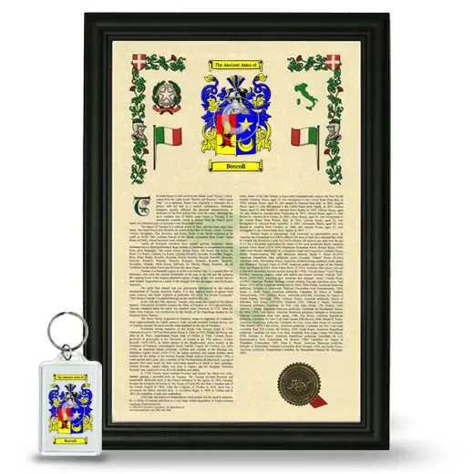 Boscoli Framed Armorial History and Keychain - Black