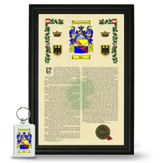 Boss Framed Armorial History and Keychain - Black
