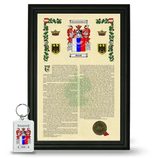 Bossek Framed Armorial History and Keychain - Black