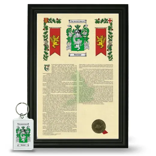 Bostane Framed Armorial History and Keychain - Black