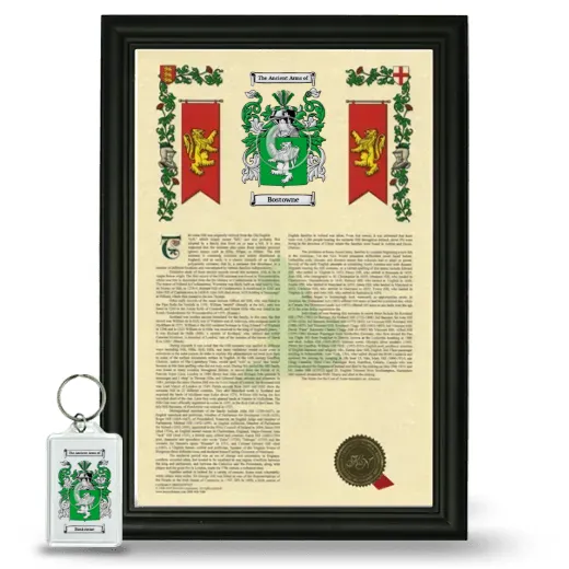 Bostowne Framed Armorial History and Keychain - Black