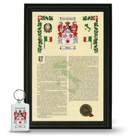 Bottas Framed Armorial History and Keychain - Black