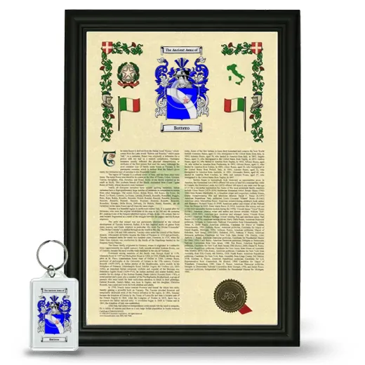 Bottero Framed Armorial History and Keychain - Black