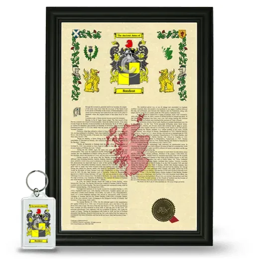 Boudant Framed Armorial History and Keychain - Black