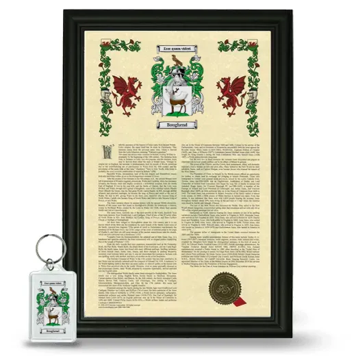 Boughend Framed Armorial History and Keychain - Black