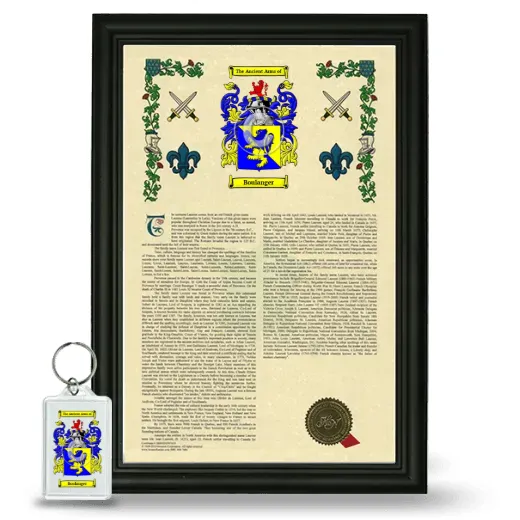 Boulanger Framed Armorial History and Keychain - Black