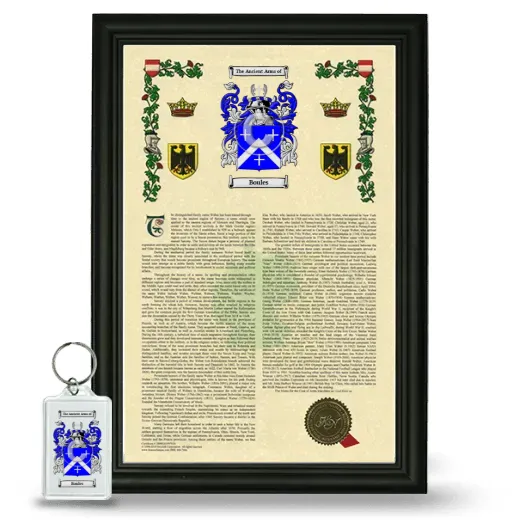 Boules Framed Armorial History and Keychain - Black
