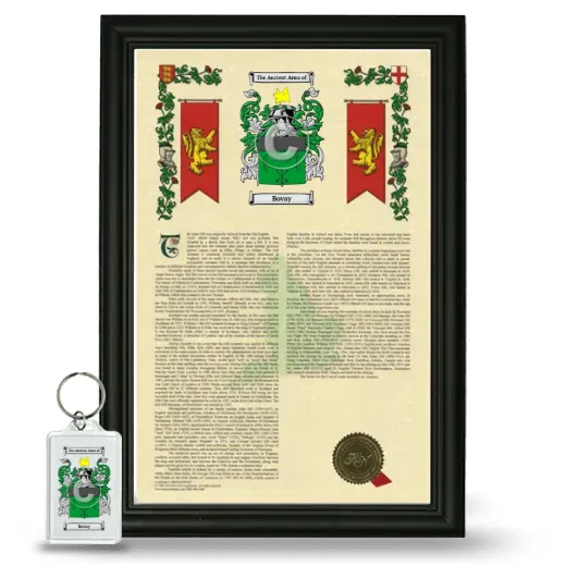 Bovay Framed Armorial History and Keychain - Black