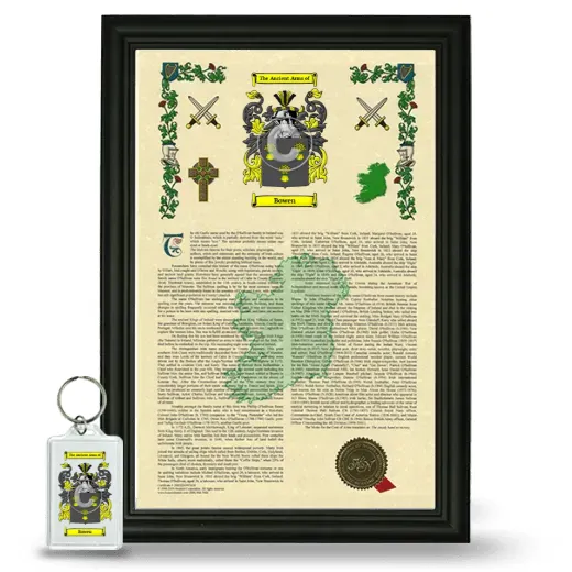 Bowen Framed Armorial History and Keychain - Black
