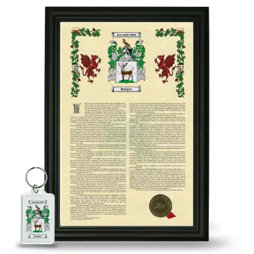 Bowgen Framed Armorial History and Keychain - Black