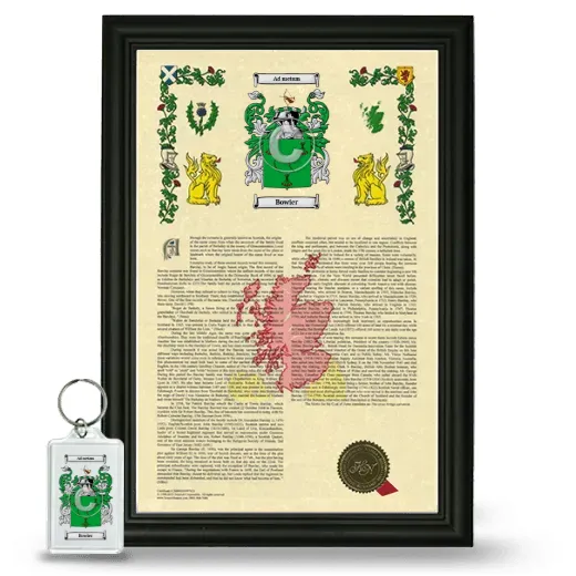 Bowier Framed Armorial History and Keychain - Black