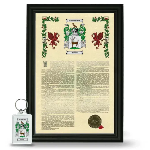 Bowins Framed Armorial History and Keychain - Black