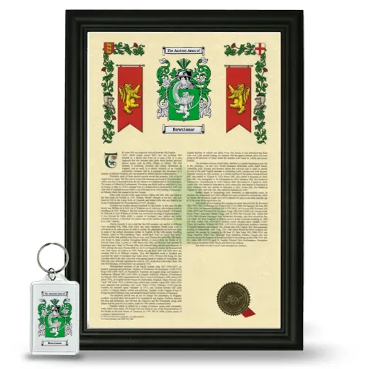 Bowstome Framed Armorial History and Keychain - Black