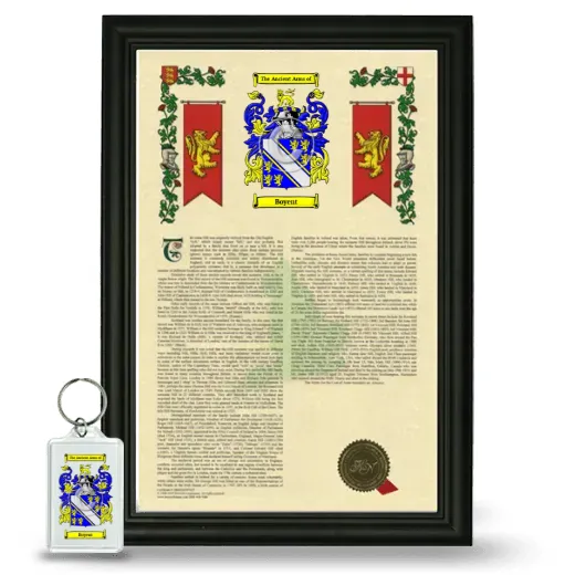 Boyent Framed Armorial History and Keychain - Black