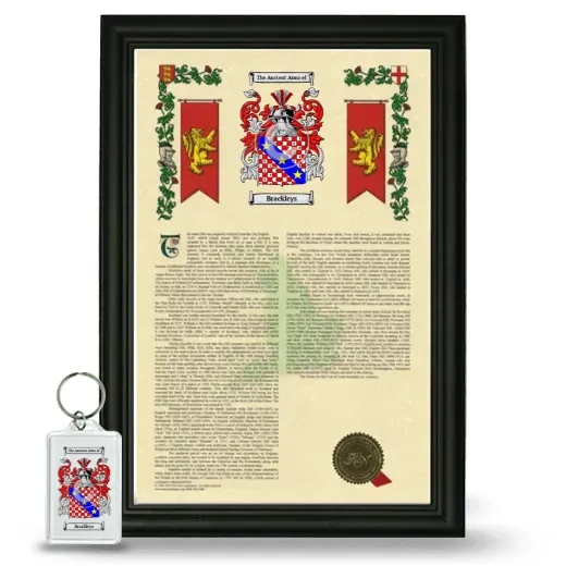 Brackleys Framed Armorial History and Keychain - Black