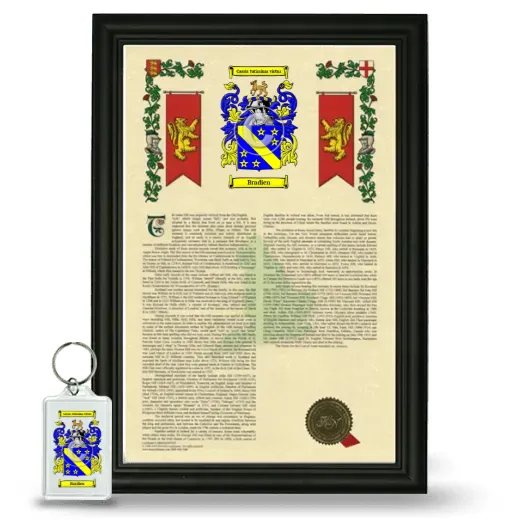 Bradien Framed Armorial History and Keychain - Black