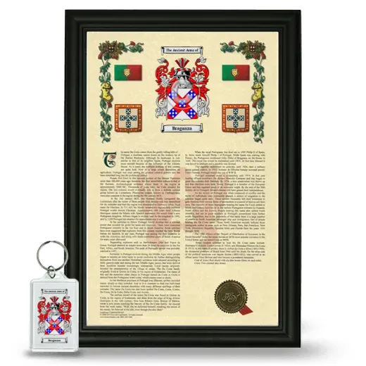Braganza Framed Armorial History and Keychain - Black
