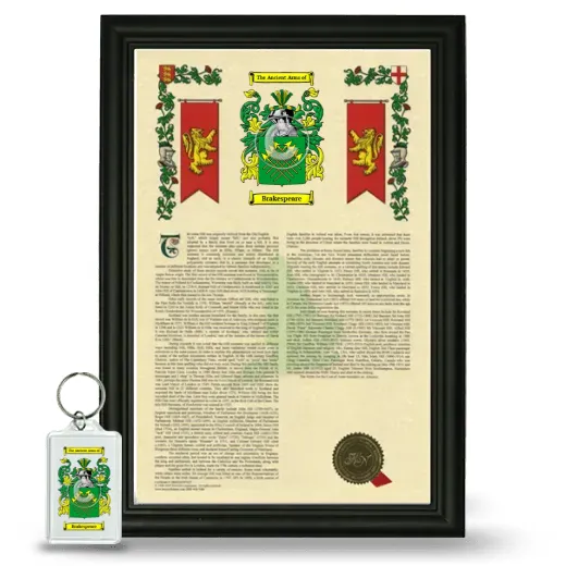 Brakespeare Framed Armorial History and Keychain - Black