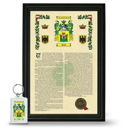 Brand Framed Armorial History and Keychain - Black