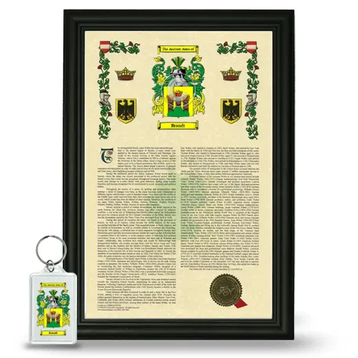 Brandt Framed Armorial History and Keychain - Black