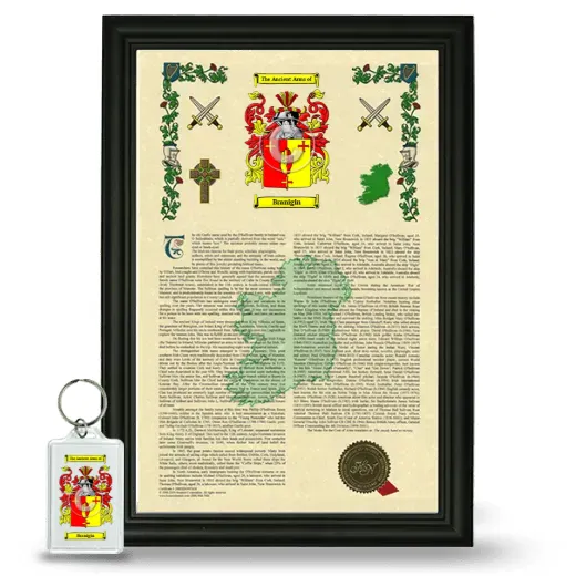 Branigin Framed Armorial History and Keychain - Black