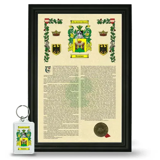 Brantner Framed Armorial History and Keychain - Black