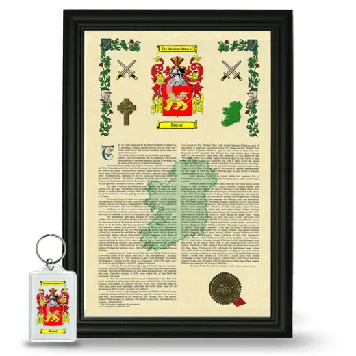 Brasal Framed Armorial History and Keychain - Black