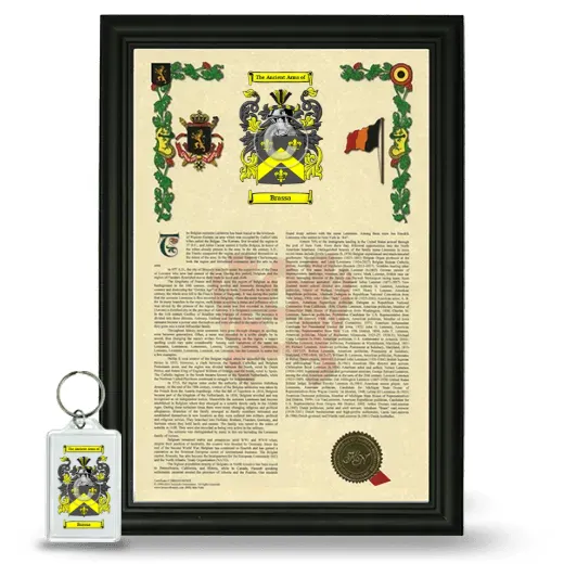 Brassa Framed Armorial History and Keychain - Black