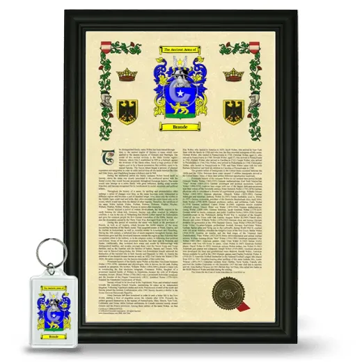 Braude Framed Armorial History and Keychain - Black