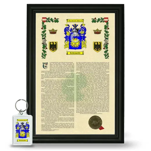 Breitenackle Framed Armorial History and Keychain - Black