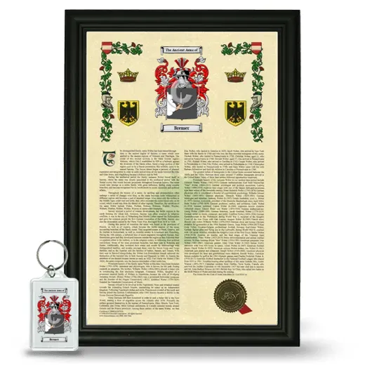 Bremer Framed Armorial History and Keychain - Black