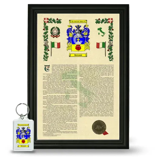 Bressani Framed Armorial History and Keychain - Black